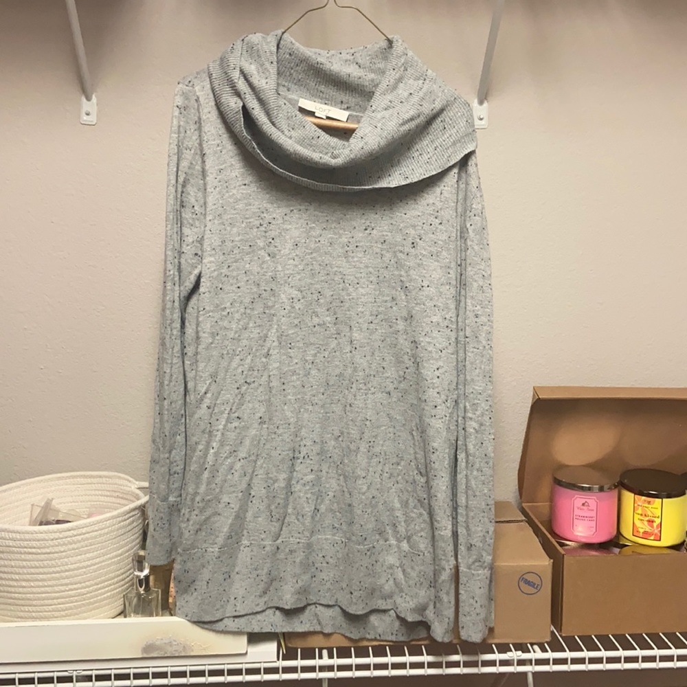 Loft speckled cowl neck sweater